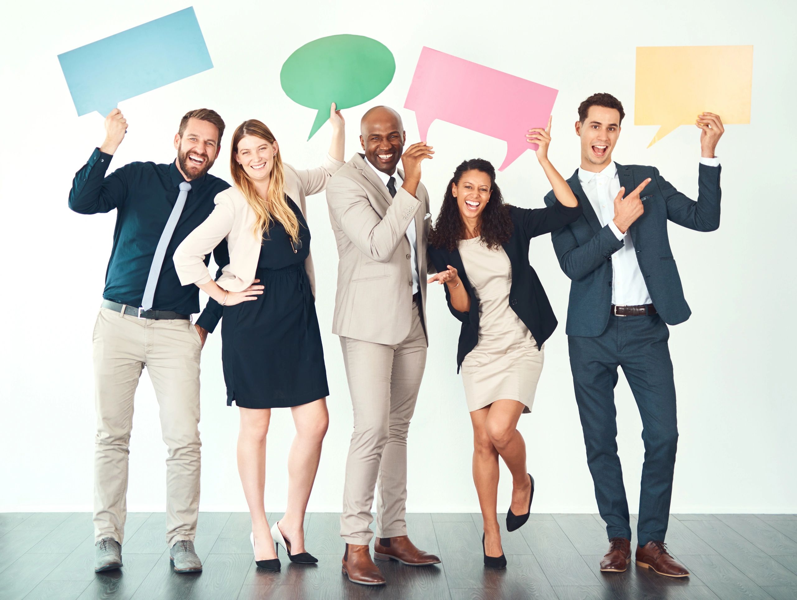 testimonials business people confident modern