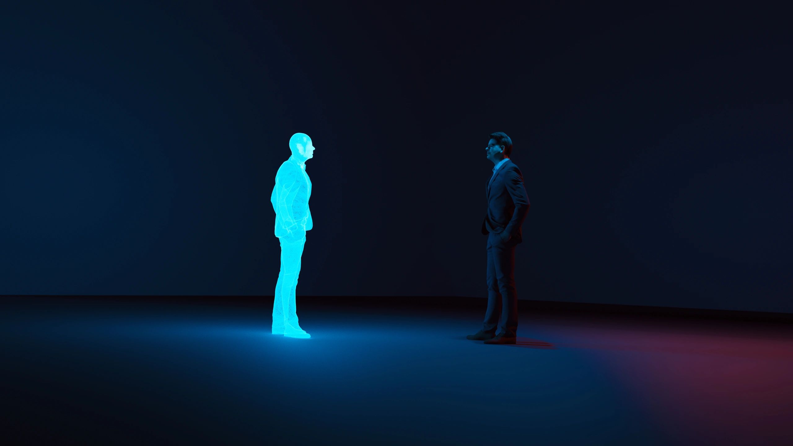cyber-noir AI business hero high-tech dark mode