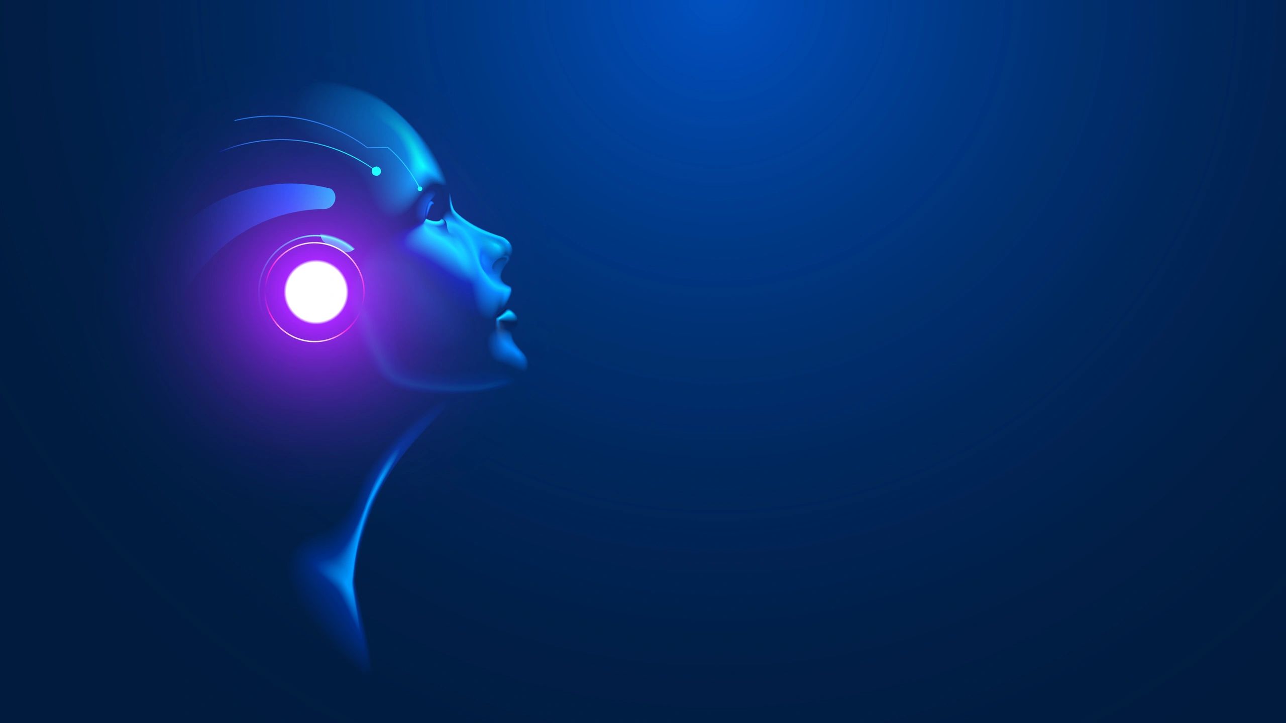 futuristic AI avatar neon cyberpunk